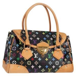 LOUIS VUITTON Monogram Multicolor Beverly GM Hand Bag Black M40202